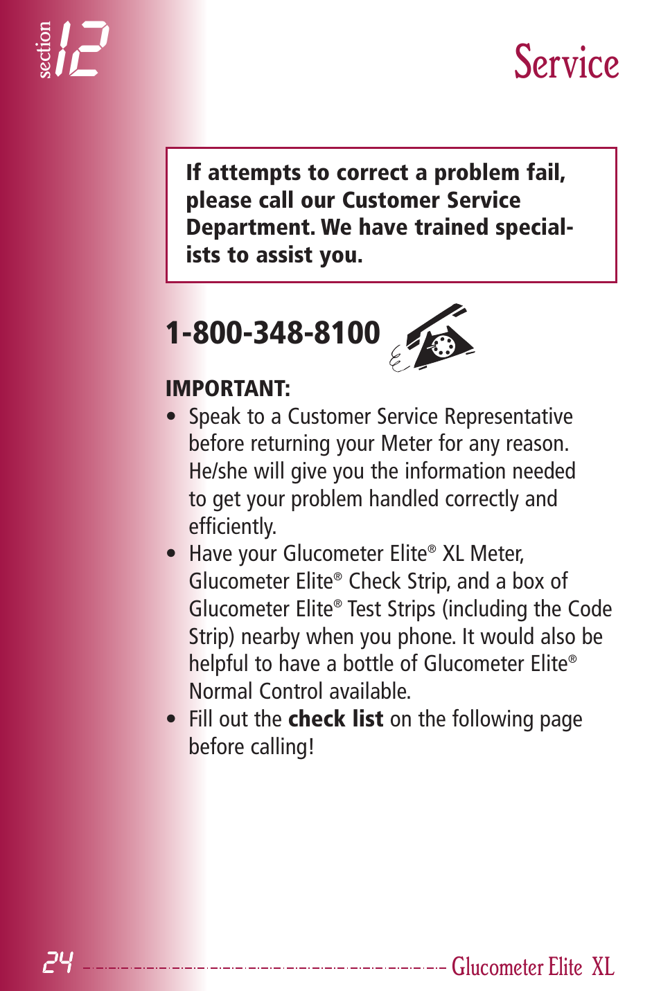 Service | Bayer HealthCare Elite XL User Manual | Page 28 / 70