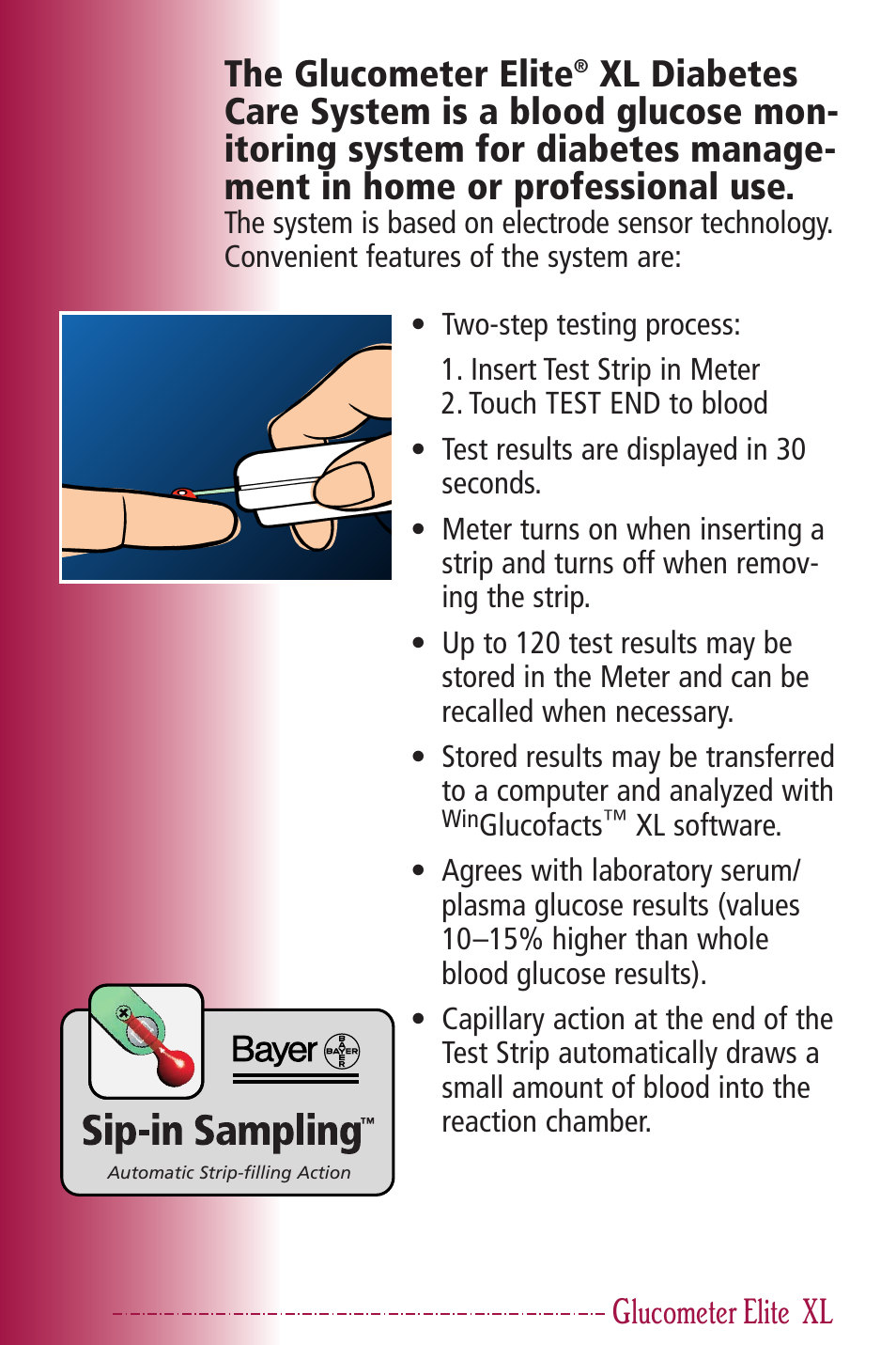Glucometer elite, The glucometer elite | Bayer HealthCare Elite XL User Manual | Page 3 / 70
