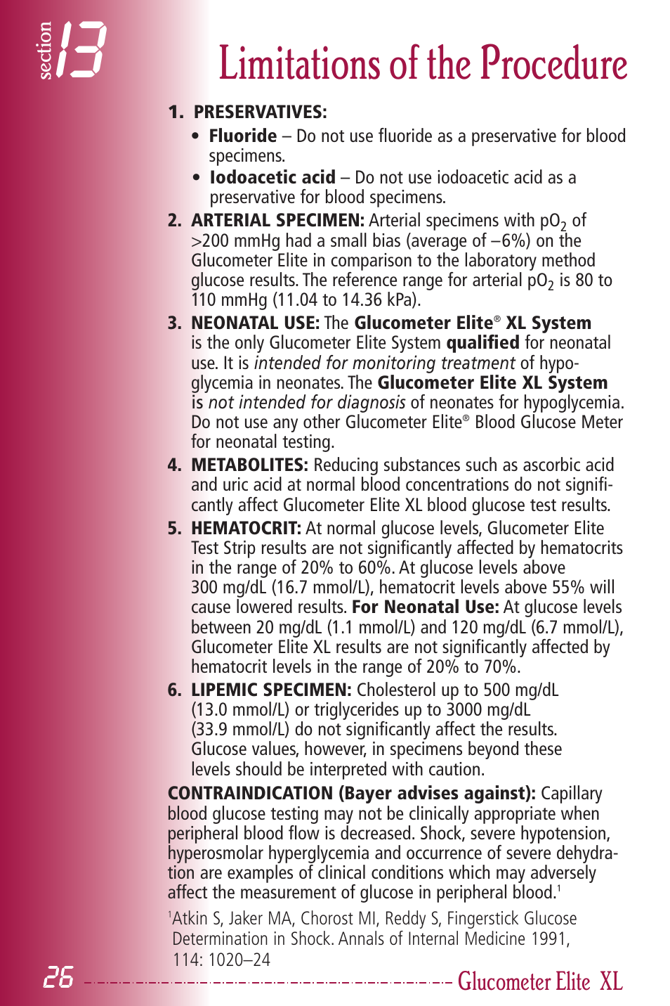 Limitations of the procedure, Glucometer elite | Bayer HealthCare Elite XL User Manual | Page 30 / 70