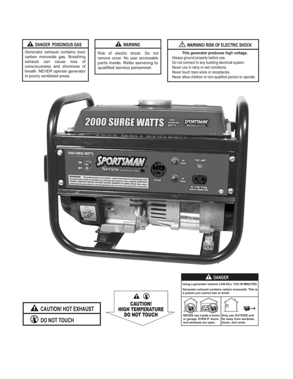 Buffalo Tools PORTABLE GENERATOR GEN154 User Manual | Page 8 / 24