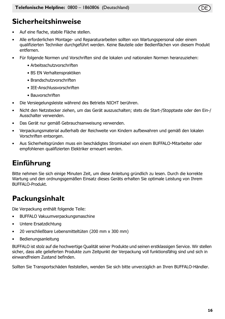 Sicherheitshinweise, Einführung, Packungsinhalt | Buffalo S097 User Manual | Page 21 / 64