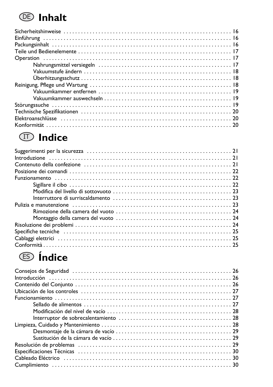 Inhalt, Indice, Índice | Buffalo S097 User Manual | Page 3 / 64