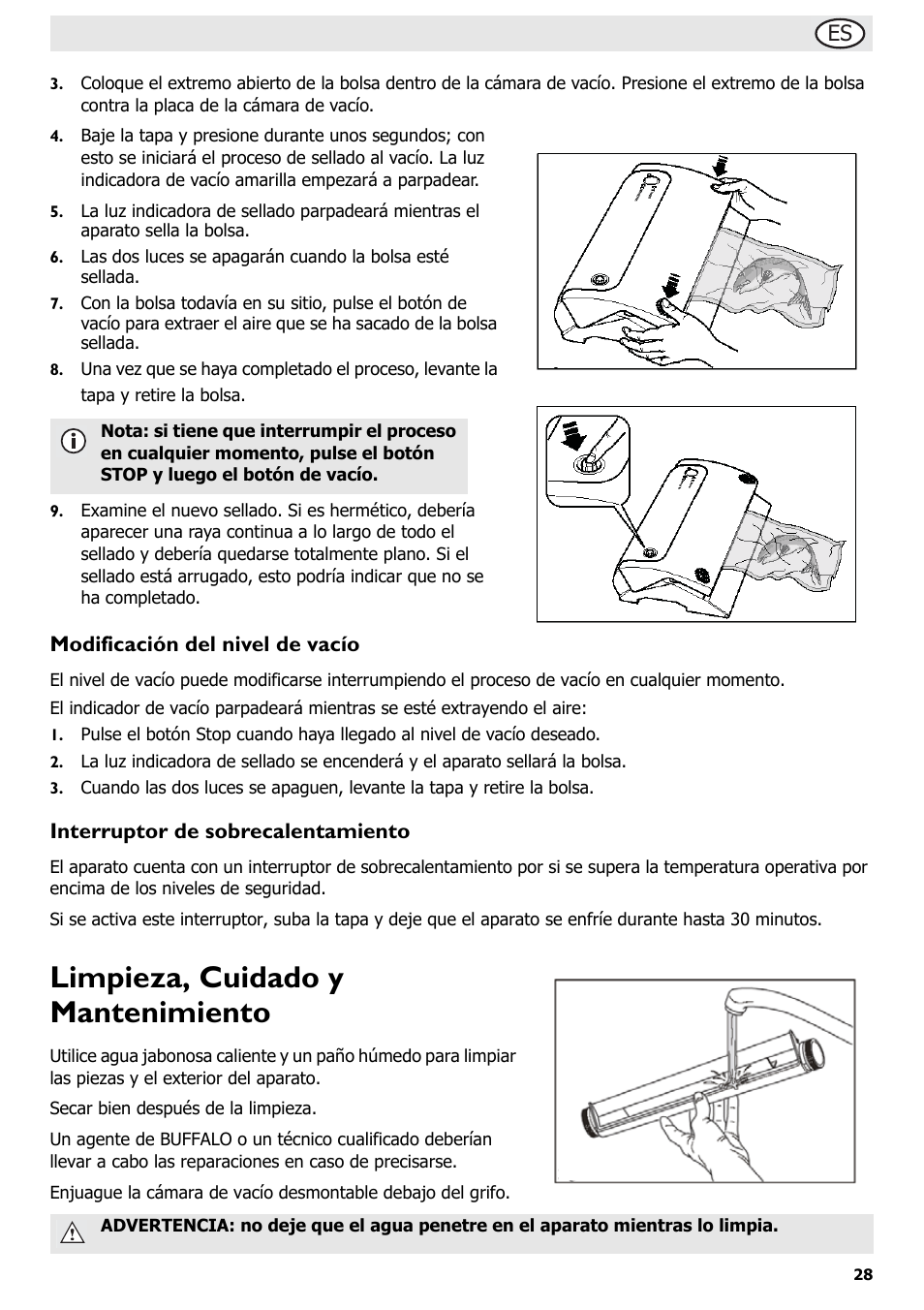 Limpieza, cuidado y mantenimiento | Buffalo S097 User Manual | Page 33 / 64
