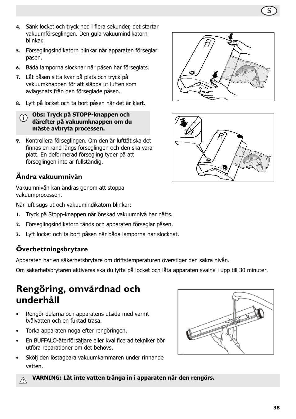 Rengöring, omvårdnad och underhåll | Buffalo S097 User Manual | Page 43 / 64