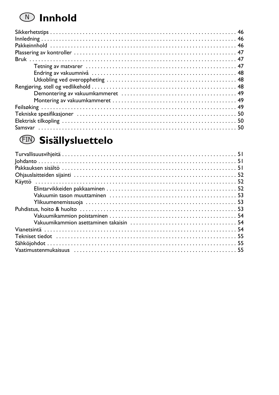 Innhold, Sisällysluettelo | Buffalo S097 User Manual | Page 5 / 64