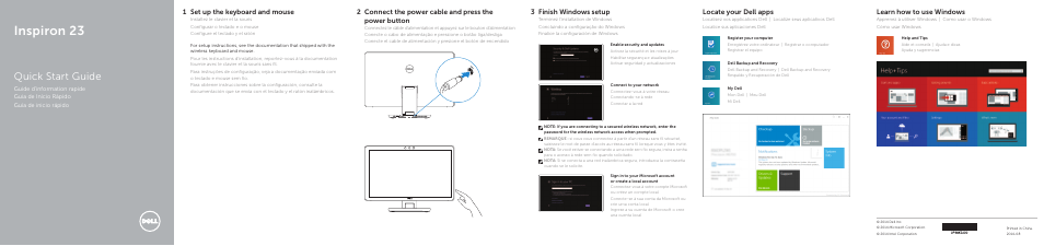 Dell Inspiron 23 (2350, Mid 2013) User Manual | 2 pages