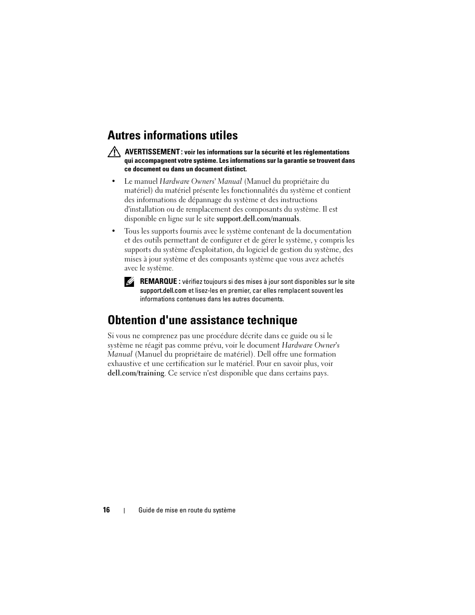 Autres informations utiles, Obtention d'une assistance technique | Dell PowerVault NX200 User Manual | Page 18 / 46
