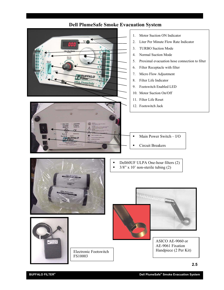 Dell plumesafe smoke evacuation system | Buffalo Filter Smoke Evacuation System User Manual | Page 13 / 17