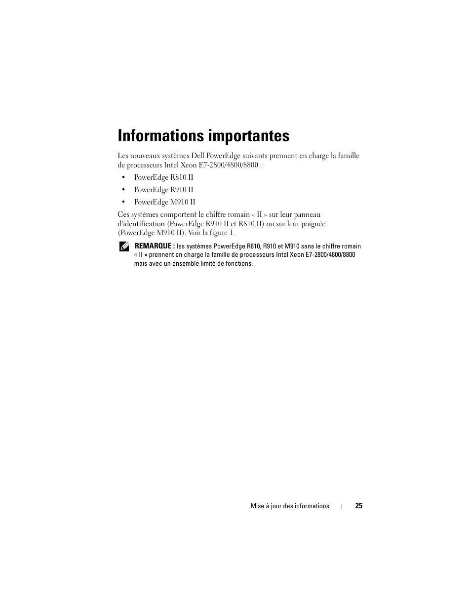 Informations importantes | Dell PowerEdge R810 User Manual | Page 25 / 92