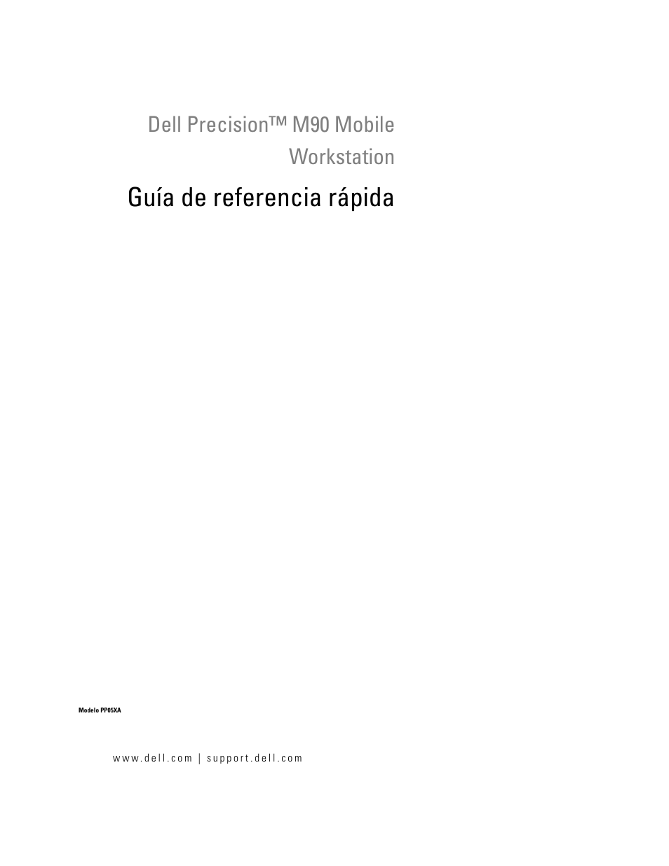Guía de referencia rápida, Dell precision™ m90 mobile workstation | Dell Precision M90 User Manual | Page 73 / 96
