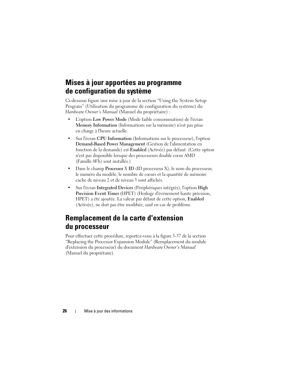 Remplacement de la carte d'extension du processeur | Dell PowerEdge R905 User Manual | Page 28 / 80