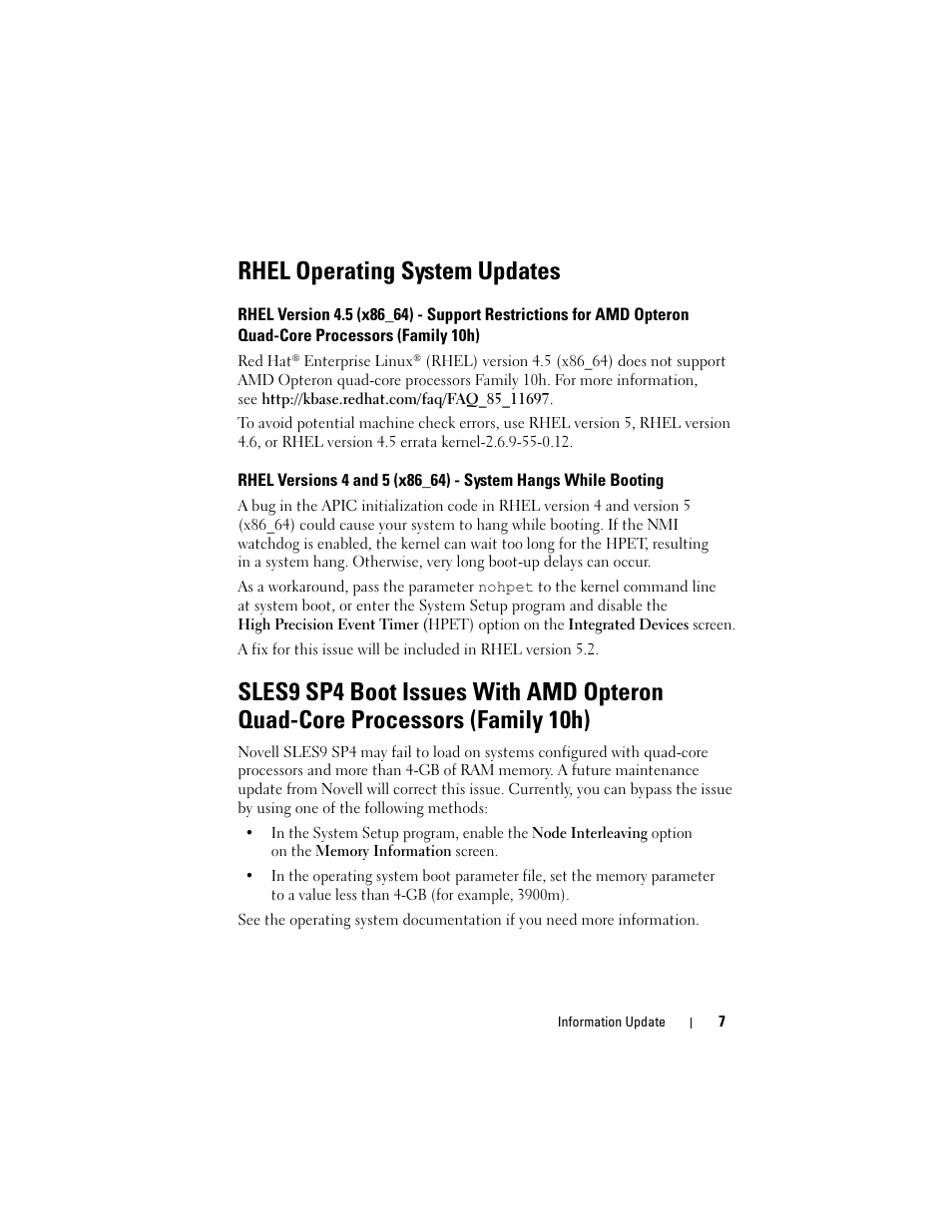 Rhel operating system updates | Dell PowerEdge R905 User Manual | Page 9 / 80