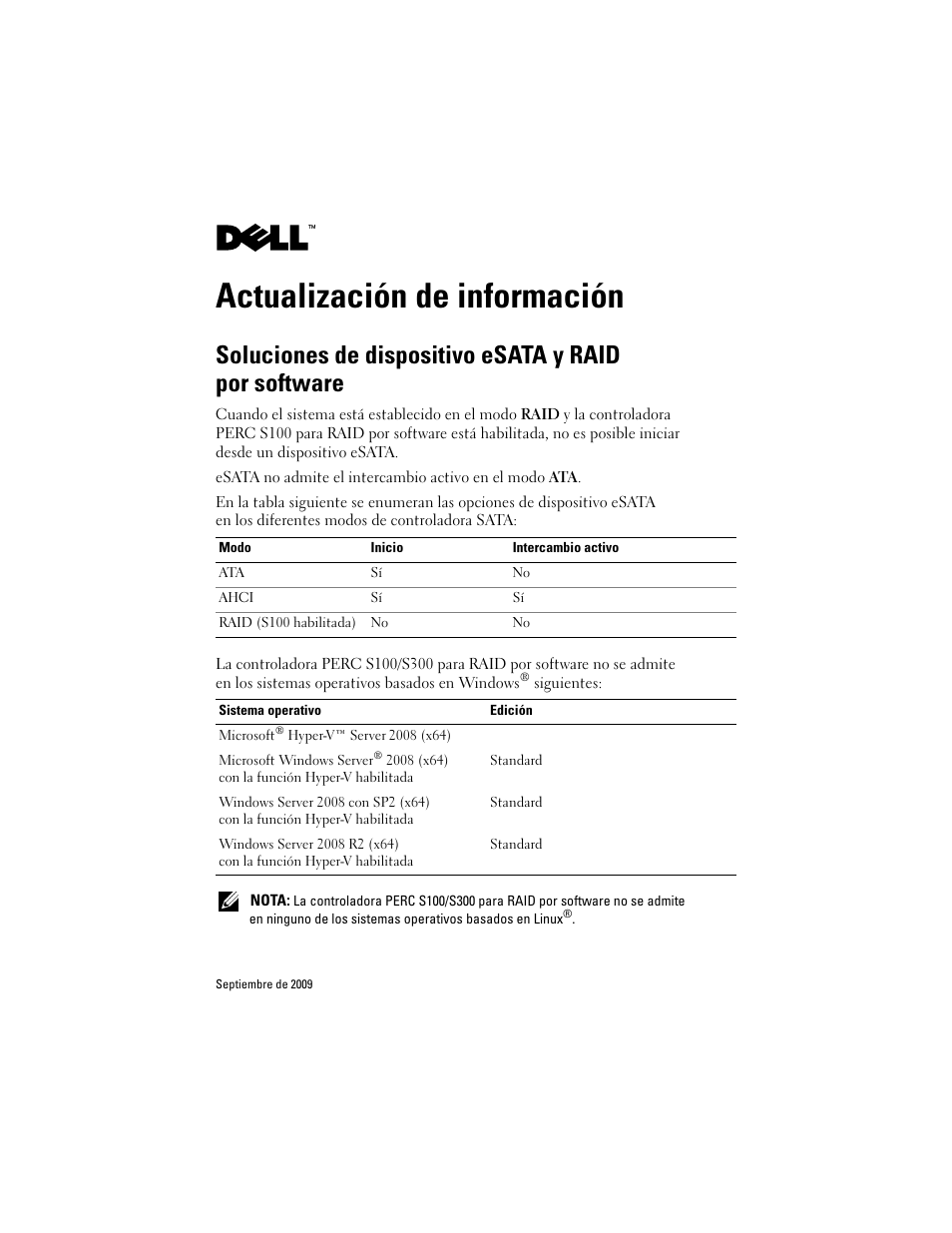 Actualización de información | Dell PowerEdge T110 User Manual | Page 13 / 14