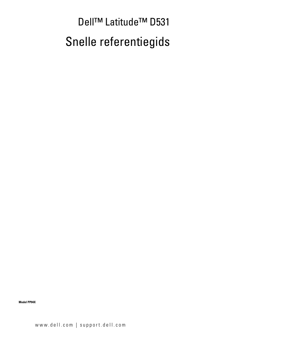 Snelle referentiegids, Dell™ latitude™ d531 | Dell Latitude D531 (Mid 2007) User Manual | Page 23 / 142