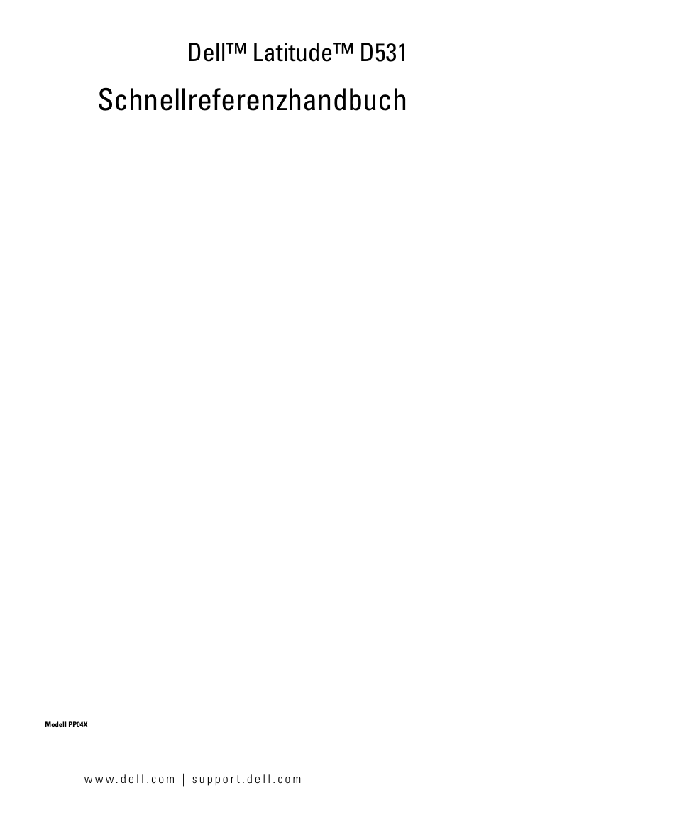 Schnellreferenzhandbuch, Dell™ latitude™ d531 | Dell Latitude D531 (Mid 2007) User Manual | Page 71 / 142