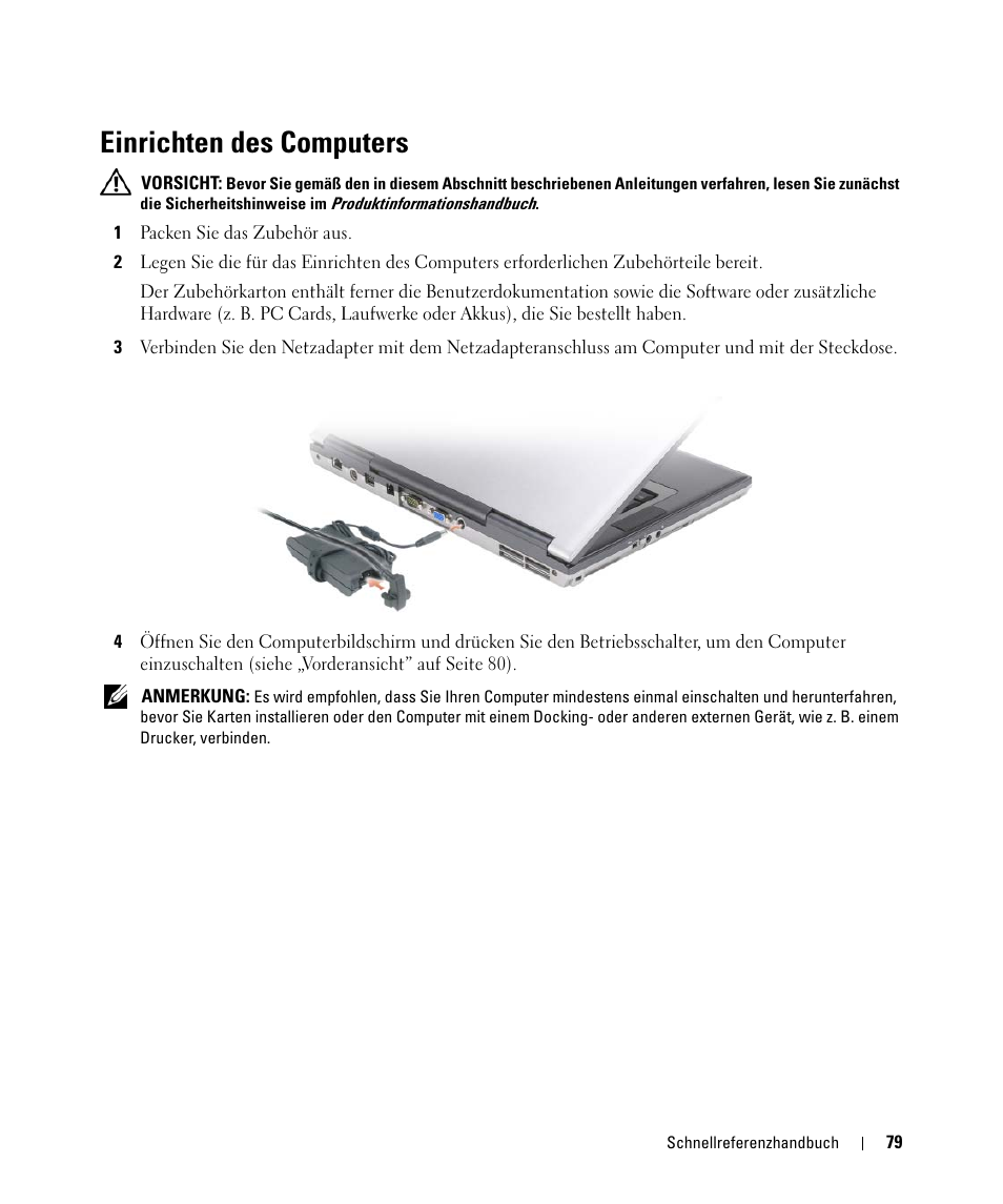 Einrichten des computers | Dell Latitude D531 (Mid 2007) User Manual | Page 79 / 142
