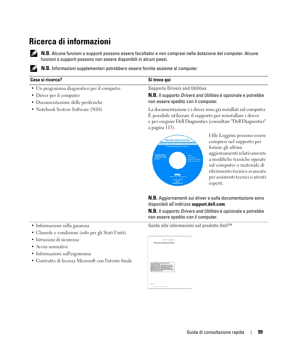 Ricerca di informazioni | Dell Latitude D531 (Mid 2007) User Manual | Page 99 / 142