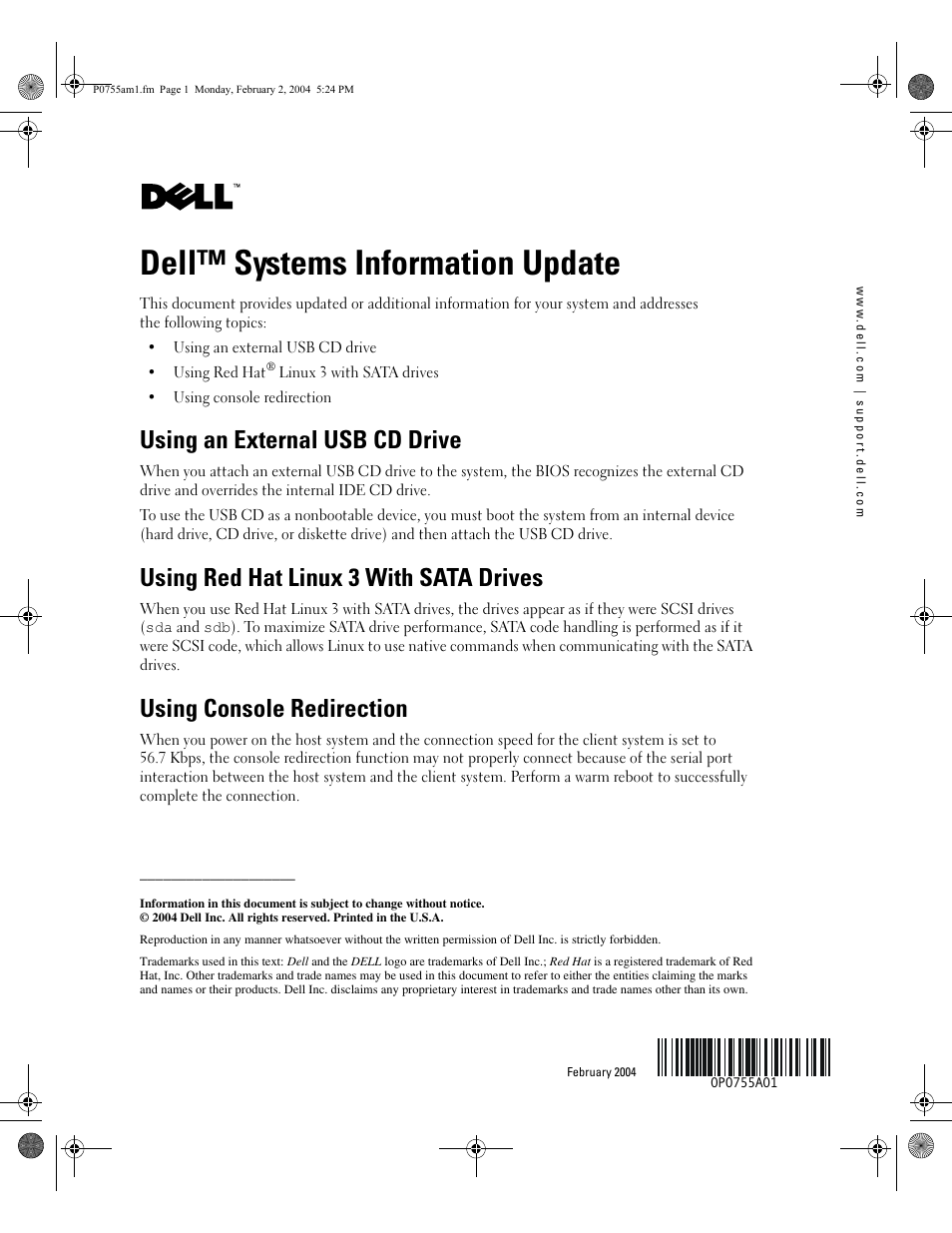 Dell PowerEdge 750 User Manual | 14 pages