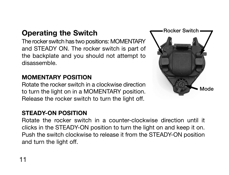 Operating the switch | Burris XT-120 User Manual | Page 13 / 24