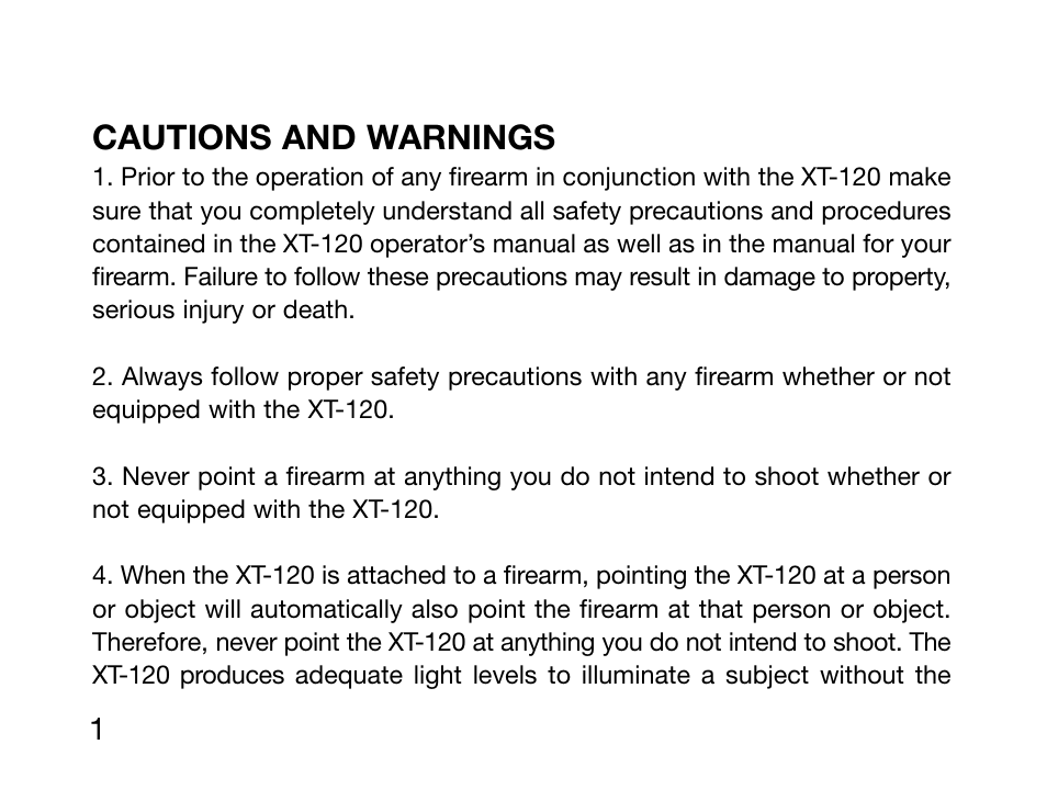 Cautions and warnings | Burris XT-120 User Manual | Page 3 / 24