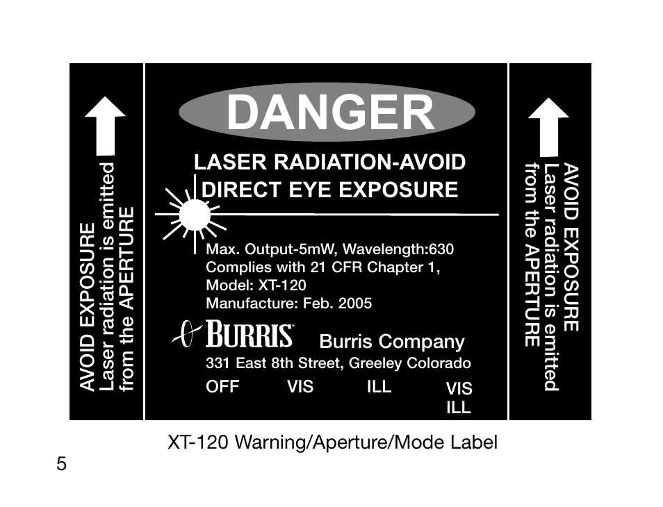 Danger | Burris XT-120 User Manual | Page 7 / 24
