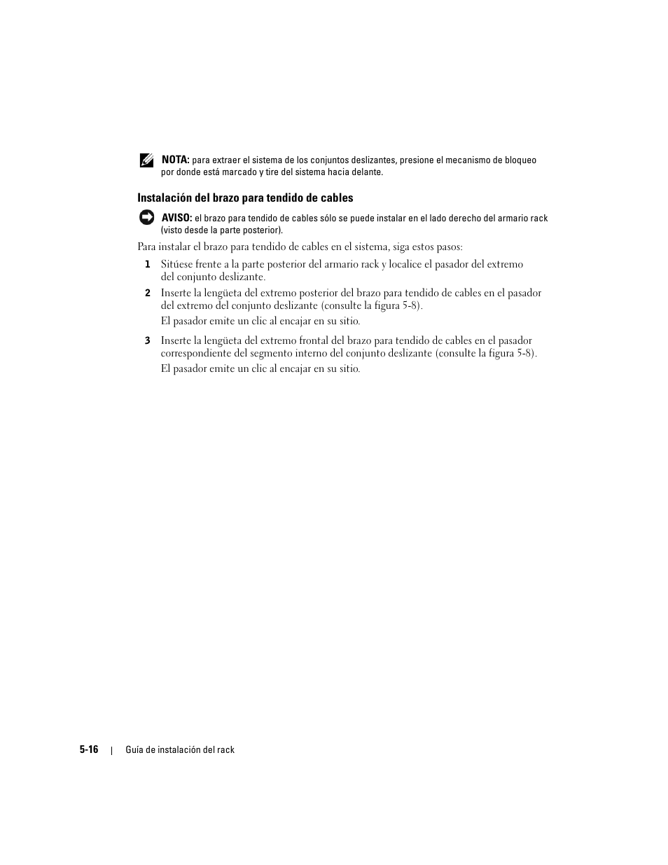 Instalación del brazo para tendido de cables | Dell PowerEdge 2800 User Manual | Page 146 / 162