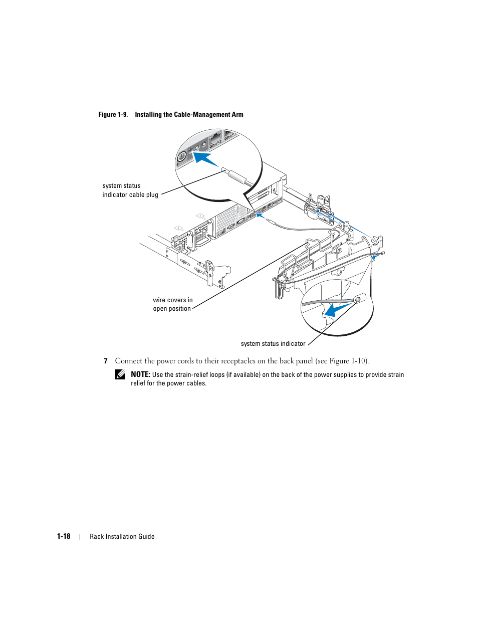 Figure 1-9, Installing the cable-management arm | Dell PowerEdge 2800 User Manual | Page 20 / 162