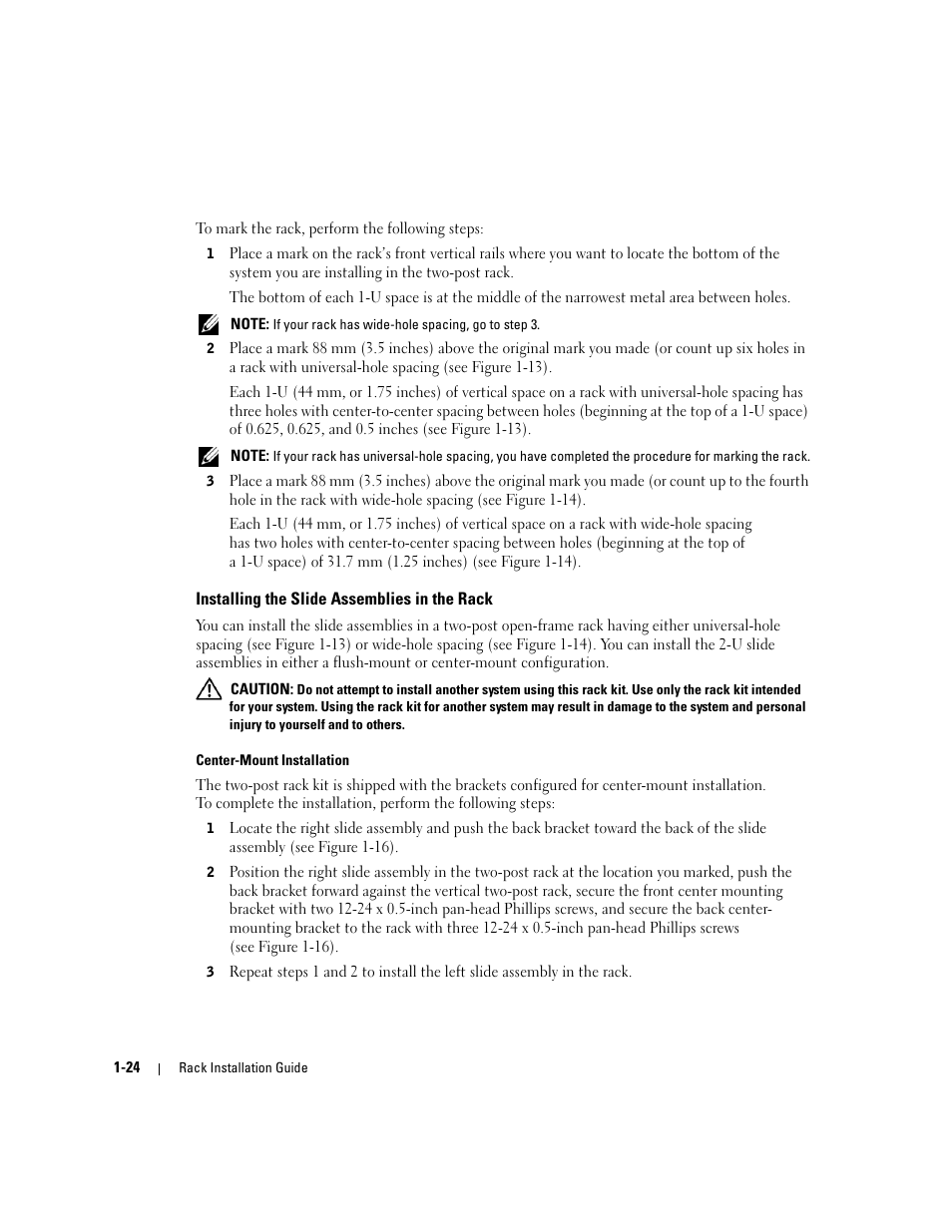 Installing the slide assemblies in the rack | Dell PowerEdge 2800 User Manual | Page 26 / 162