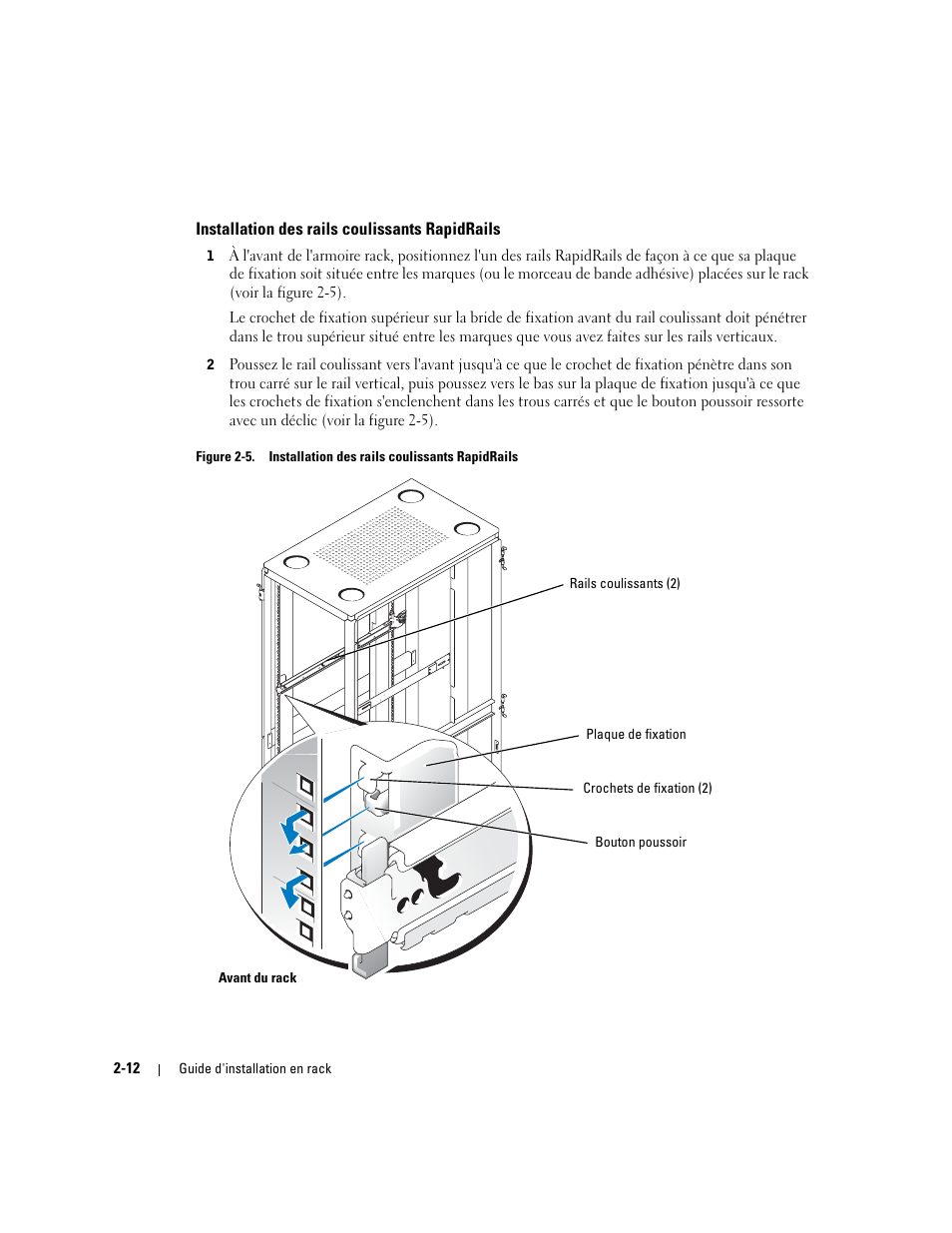 Installation des rails coulissants rapidrails, Figure 2-5 | Dell PowerEdge 2800 User Manual | Page 46 / 162