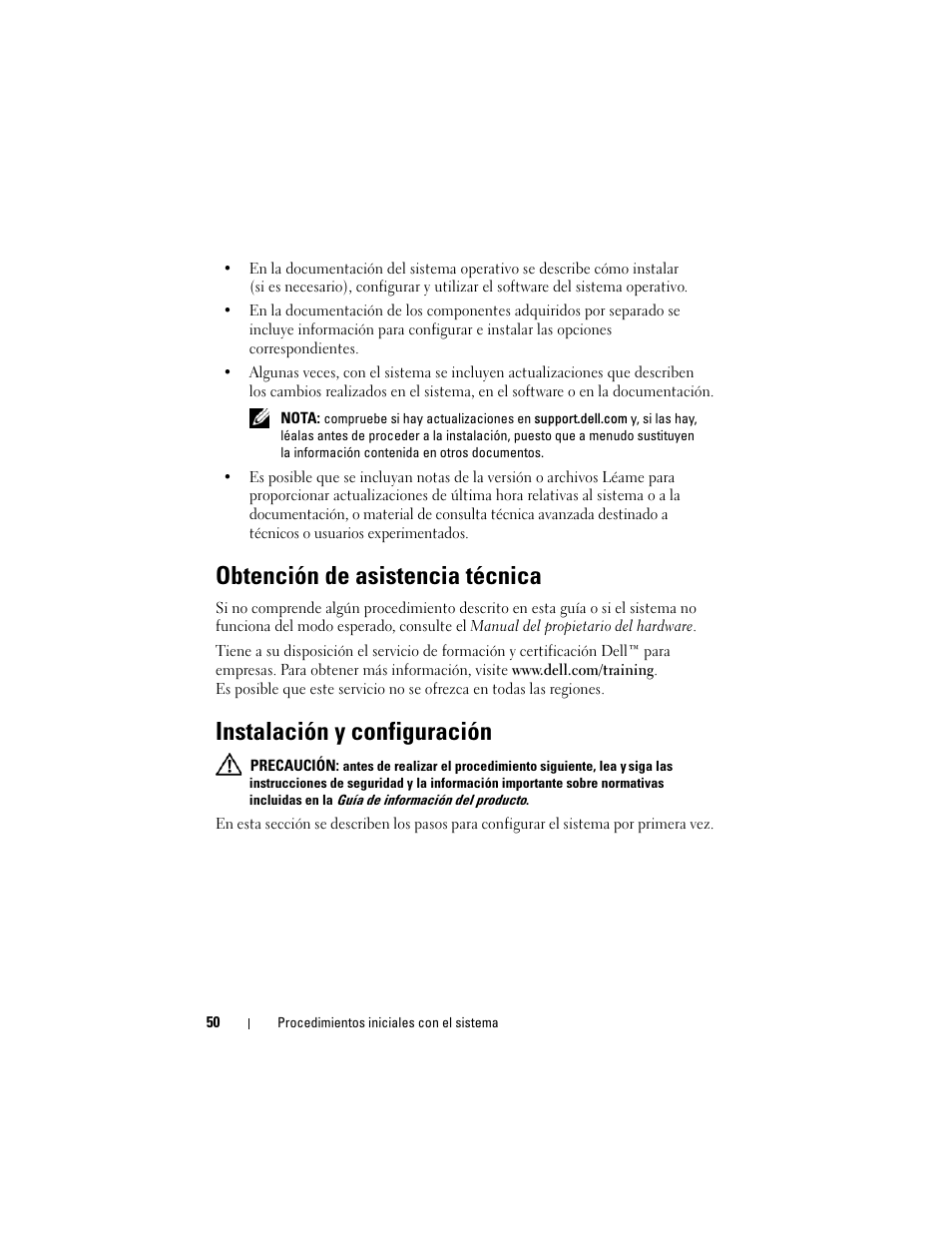 Obtención de asistencia técnica, Instalación y configuración | Dell POWEREDGE R805 User Manual | Page 52 / 60