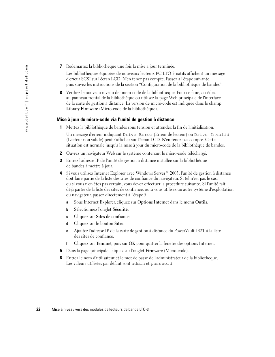 Dell PowerVault 132T LTO/SDLT (Tape Library) User Manual | Page 24 / 58