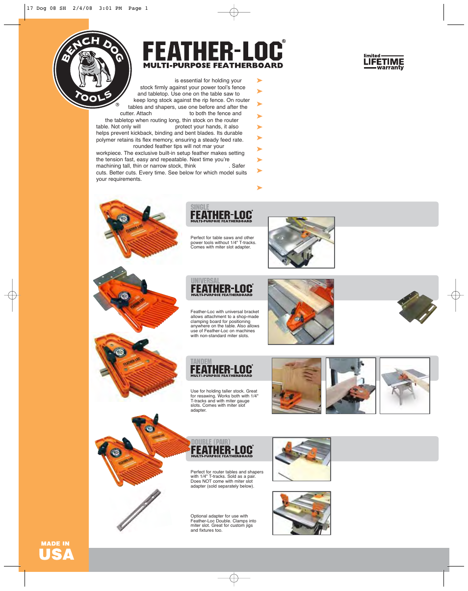 Featherboar ds, Page 17 | Bench Dog Tools Phenolic ProPlates User Manual | Page 17 / 20