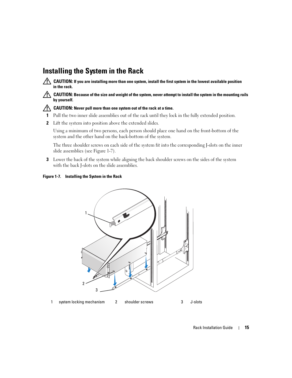 Installing the system in the rack | Dell PowerEdge 2900 User Manual | Page 17 / 110
