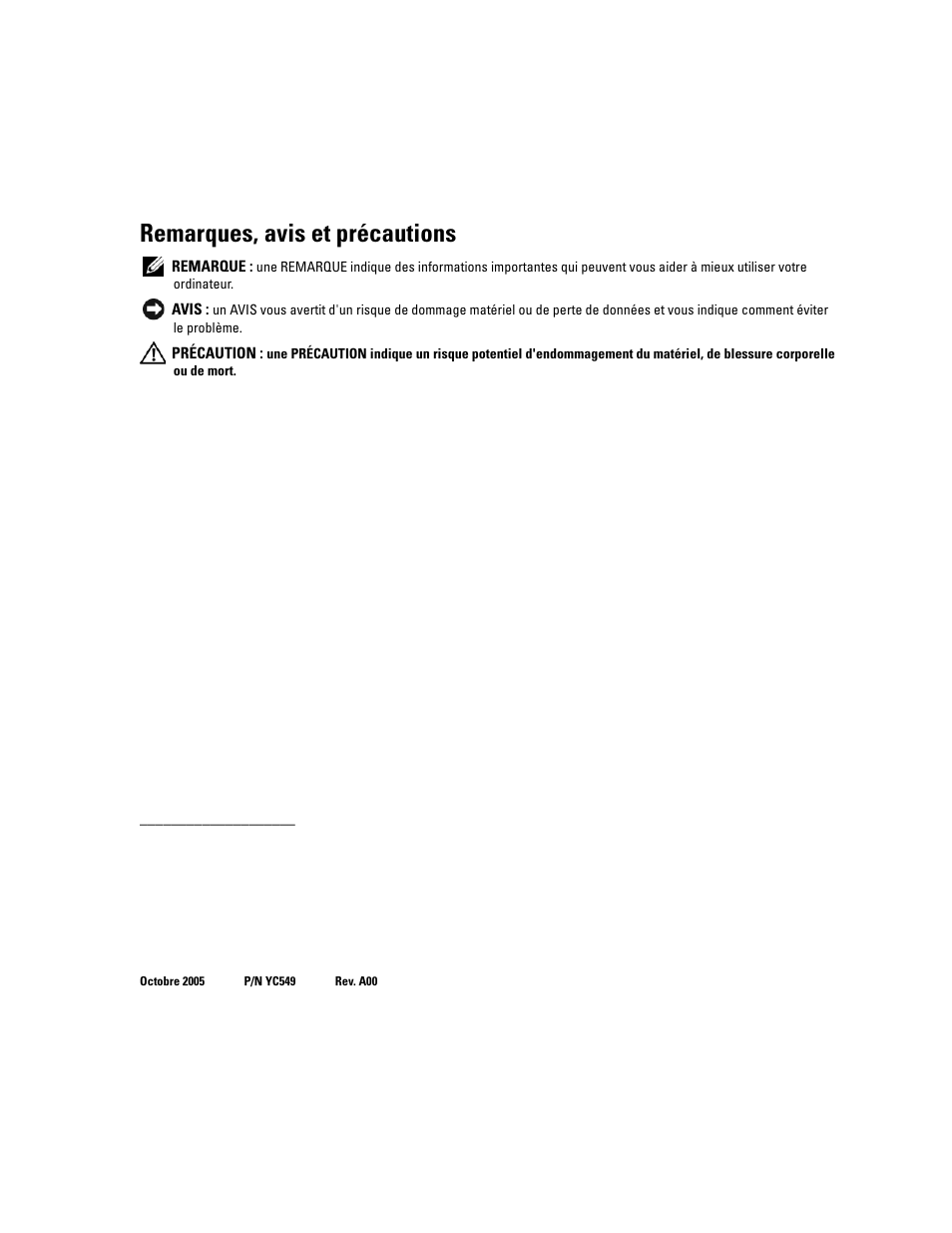 Remarques, avis et précautions | Dell PowerEdge 2900 User Manual | Page 24 / 110