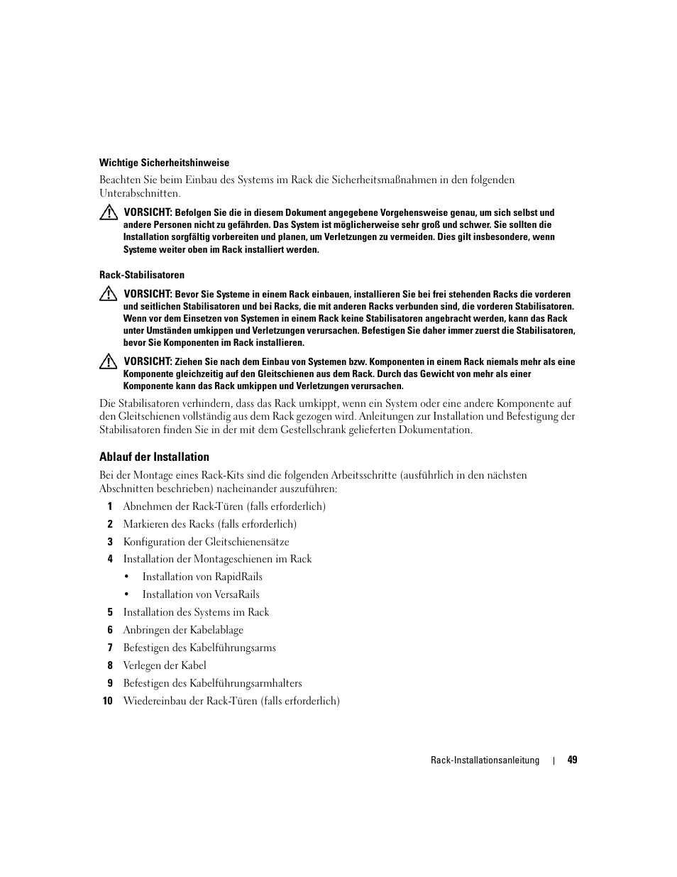 Ablauf der installation | Dell PowerEdge 2900 User Manual | Page 51 / 110