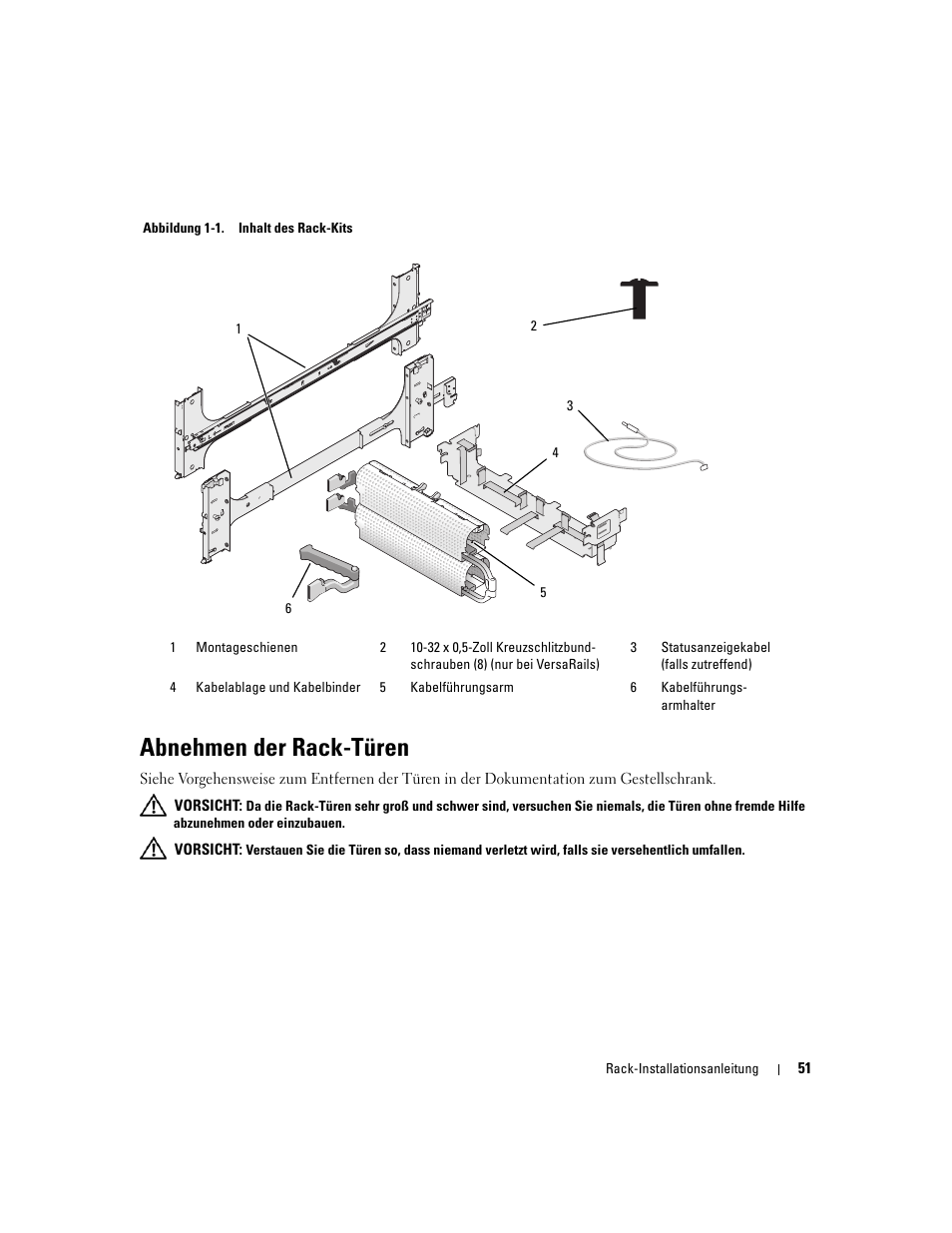 Abnehmen der rack-türen | Dell PowerEdge 2900 User Manual | Page 53 / 110
