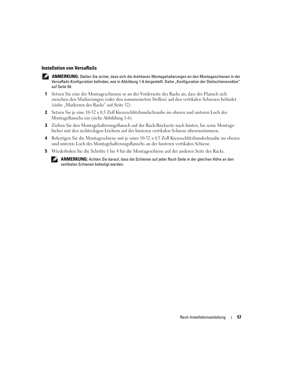 Installation von versarails | Dell PowerEdge 2900 User Manual | Page 59 / 110