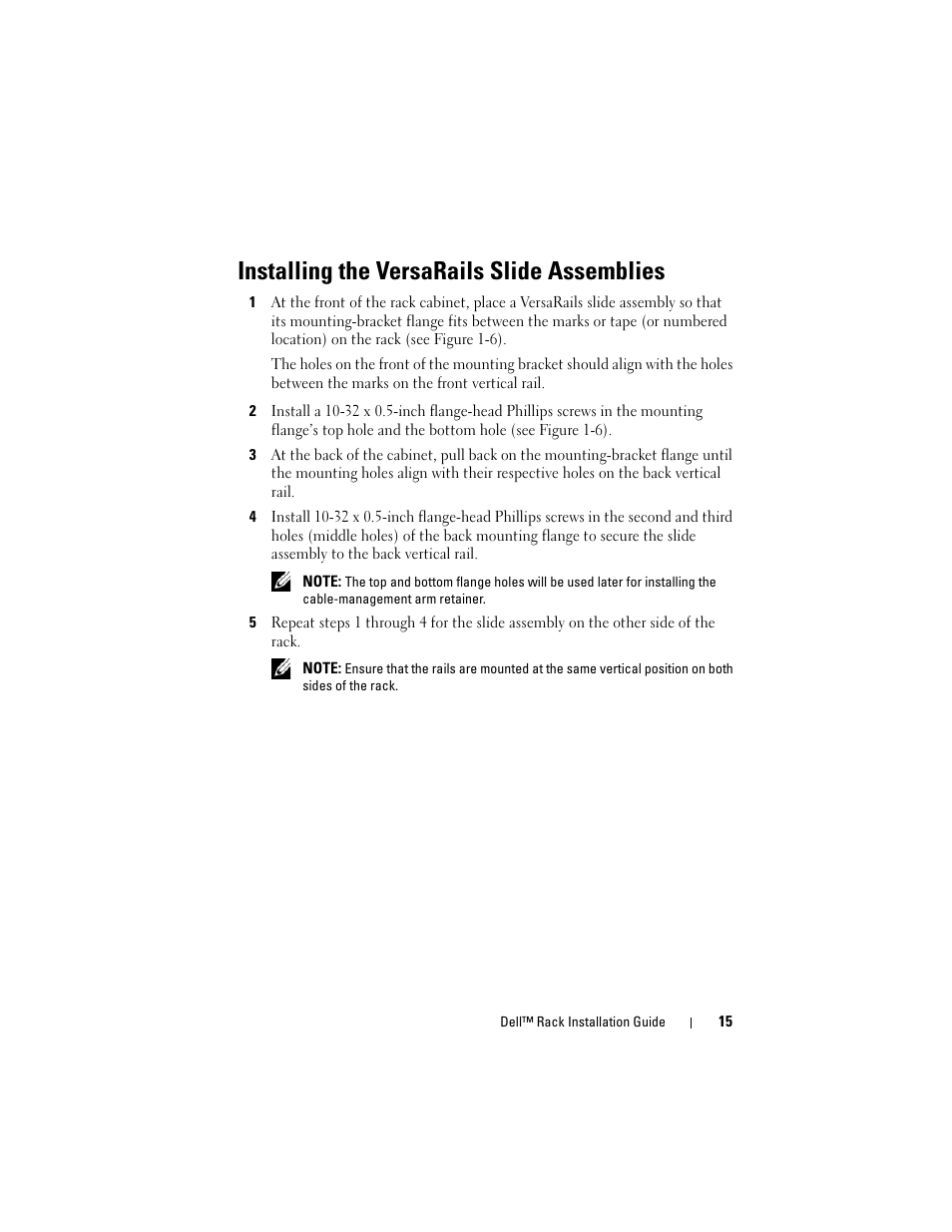 Installing the versarails slide assemblies | Dell PowerEdge 6850 User Manual | Page 17 / 142