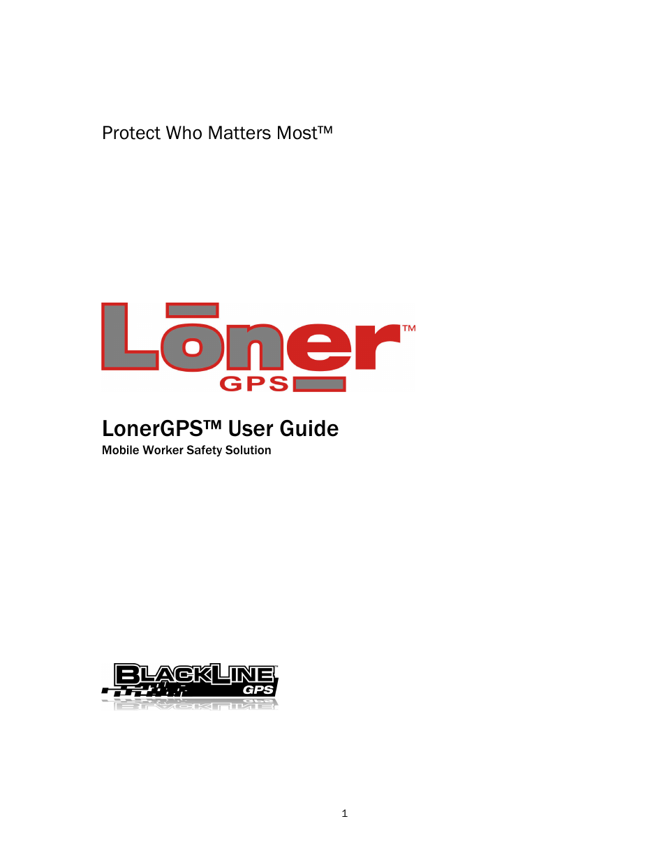 Blackline GPS LonerGPS User Manual | 15 pages
