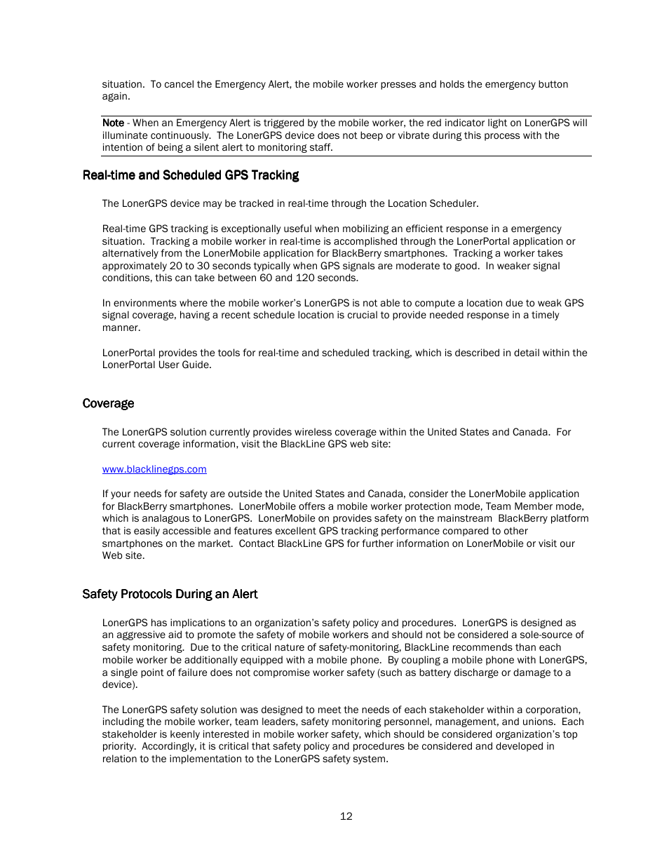 Blackline GPS LonerGPS User Manual | Page 12 / 15