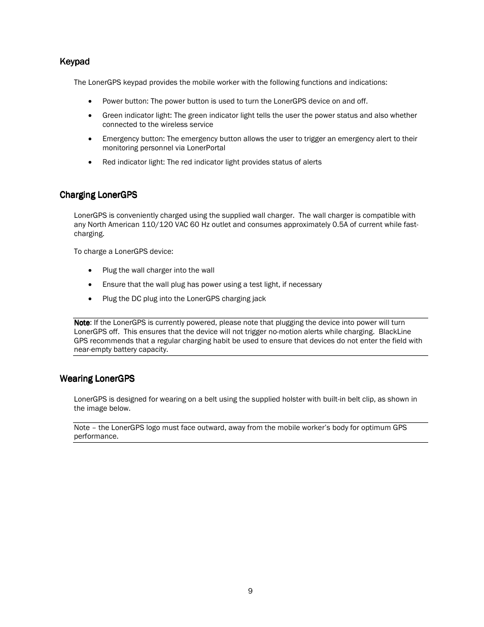 Blackline GPS LonerGPS User Manual | Page 9 / 15