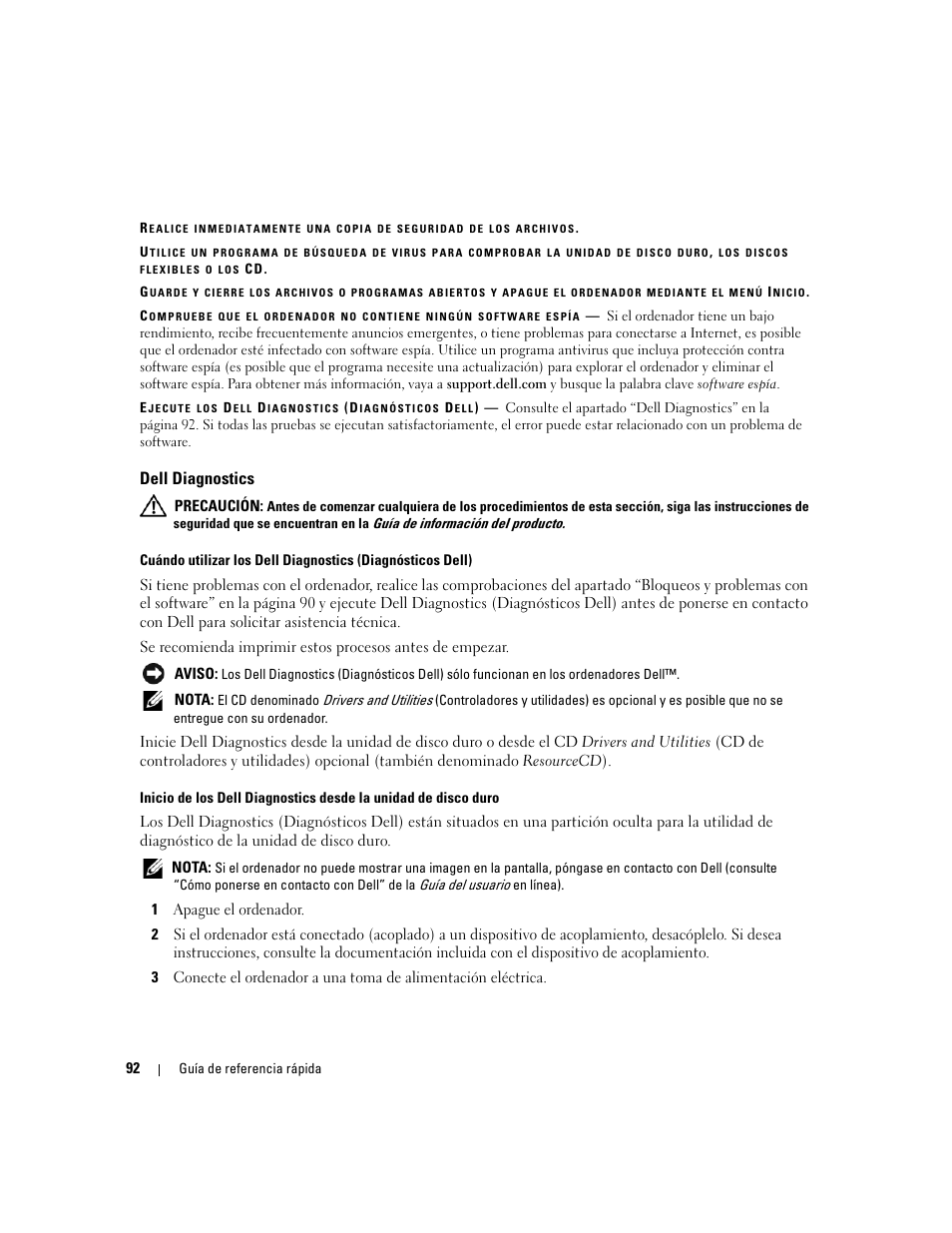 Dell diagnostics | Dell Latitude D620 ATG User Manual | Page 92 / 98