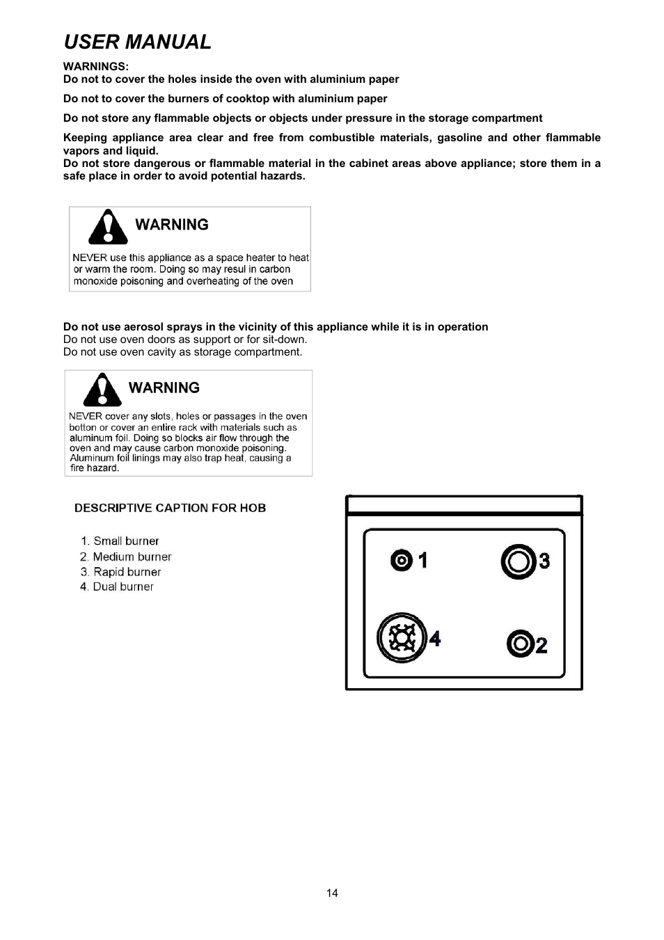 User manual | Bertazzoni X304GGVNE User Manual | Page 14 / 29