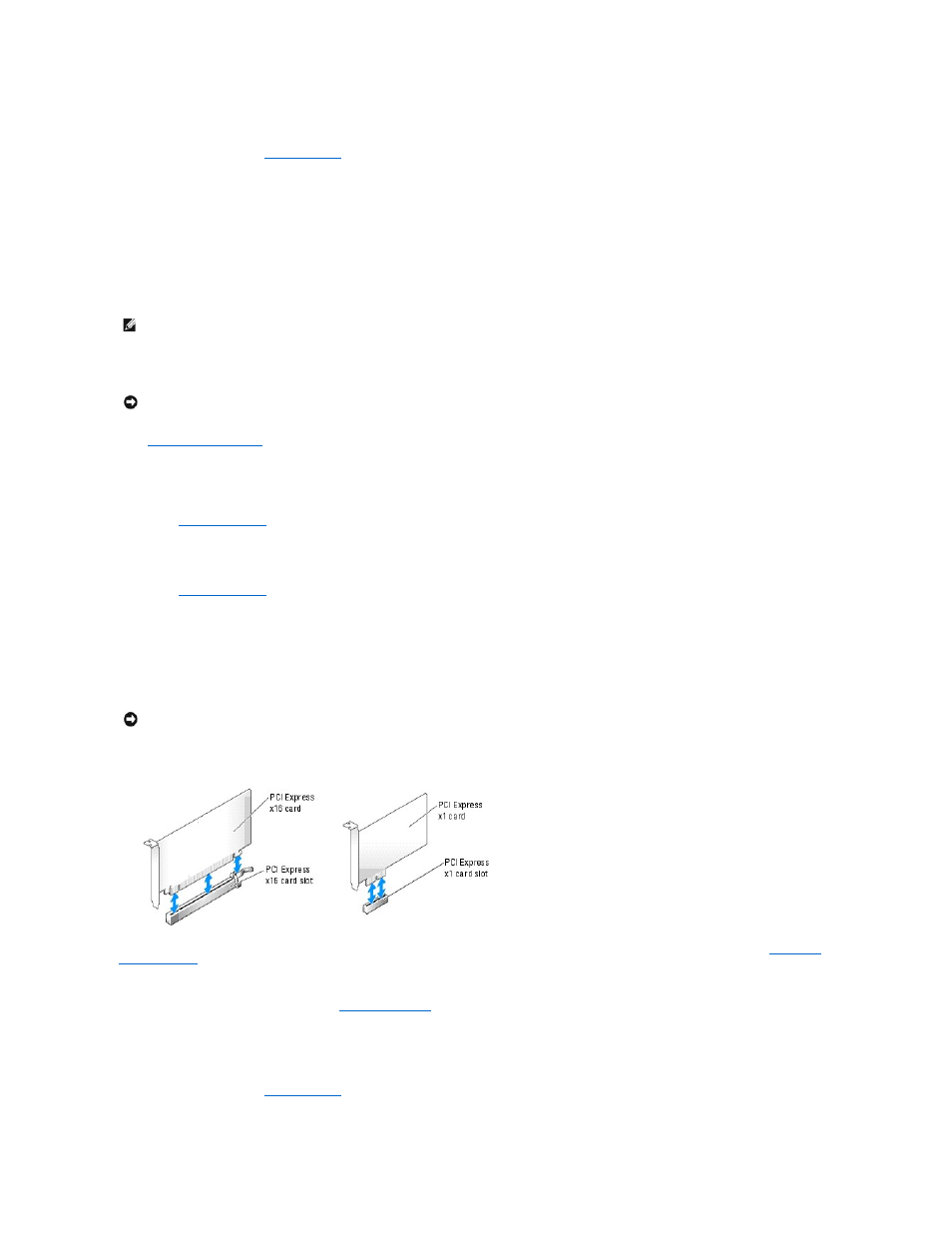 Installing a pci express card, Pci express cards | Dell Dimension 8400 User Manual | Page 15 / 47