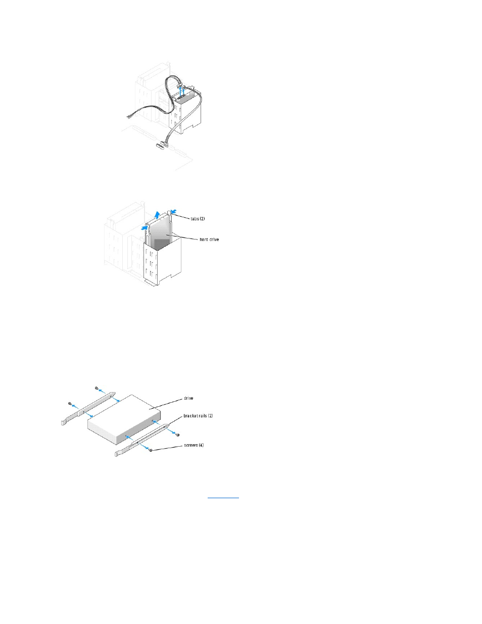 Installing a hard drive | Dell Dimension 8400 User Manual | Page 20 / 47