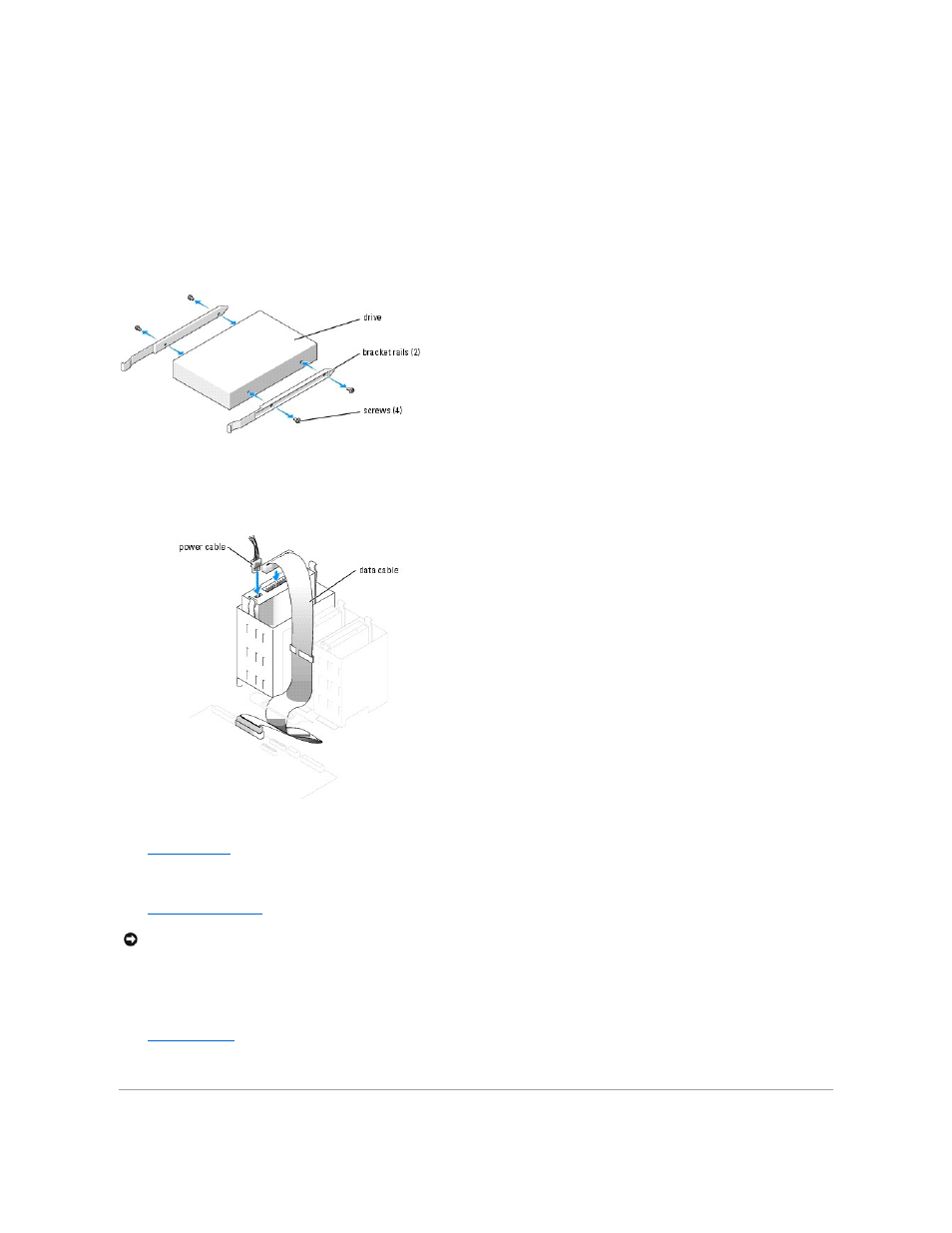 Installing a cd/dvd drive | Dell Dimension 8400 User Manual | Page 26 / 47