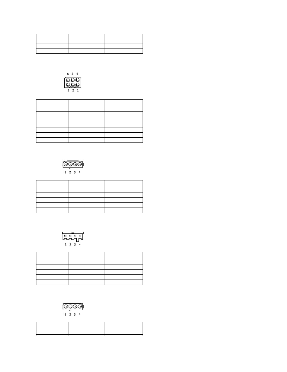 Dc power connector p4, Dc power connector p6, Dc power connector p7 | Dc power connectors, p8 and p9 | Dell Dimension 8400 User Manual | Page 45 / 47