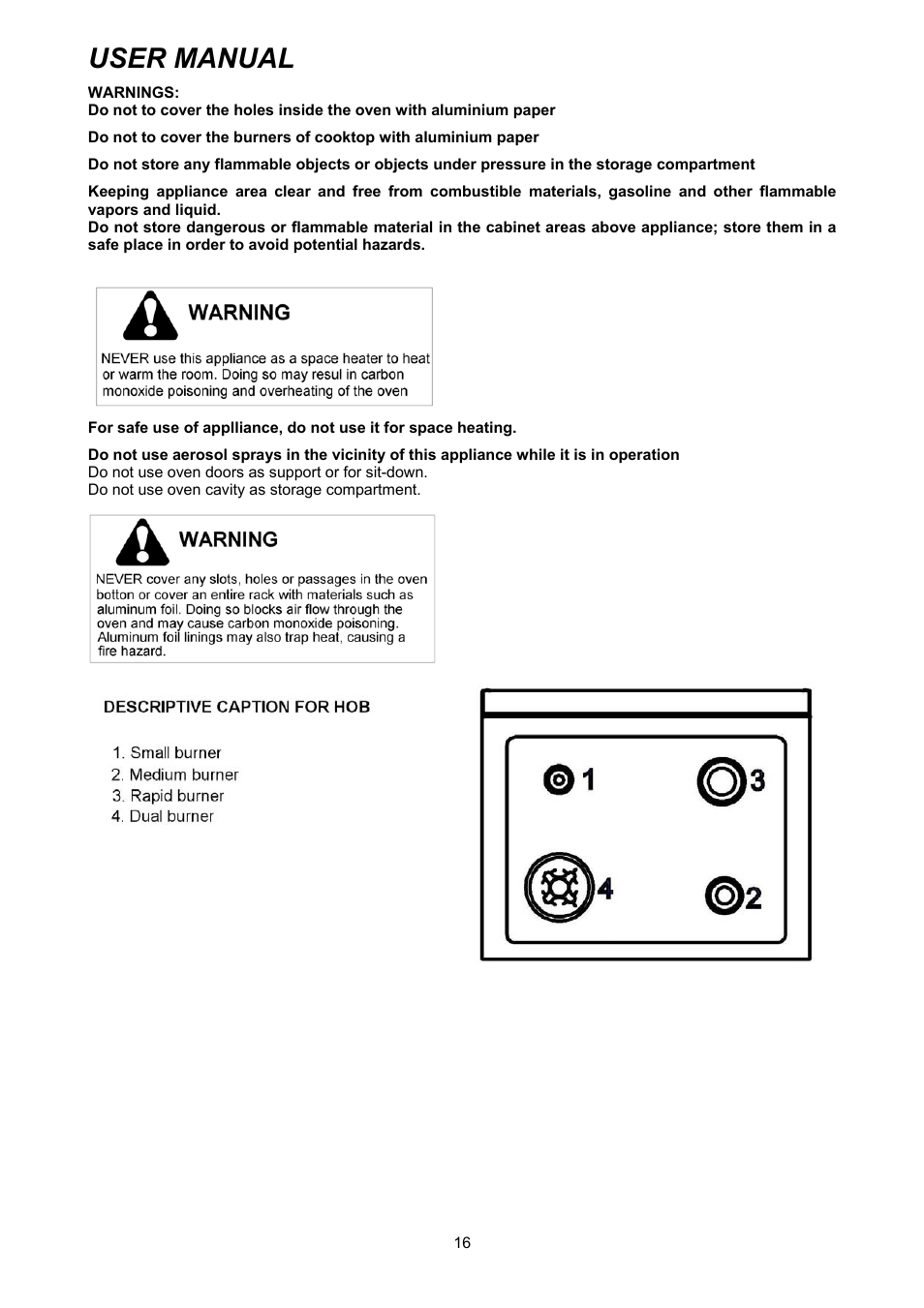 User manual | Bertazzoni H304GGVVI User Manual | Page 16 / 27