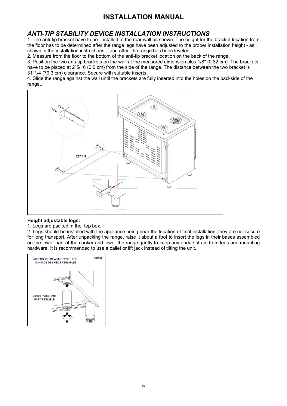Installation manual | Bertazzoni H304GGVVI User Manual | Page 5 / 27