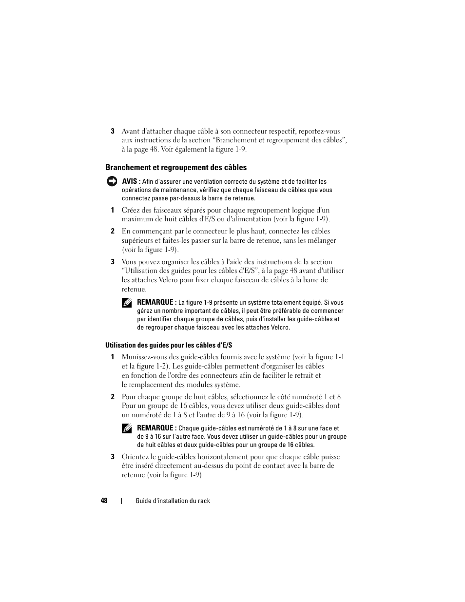 Branchement et regroupement des câbles | Dell POWEREDGE M915 User Manual | Page 50 / 144
